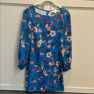 LOFT Petite Floral Blue Shift Dress